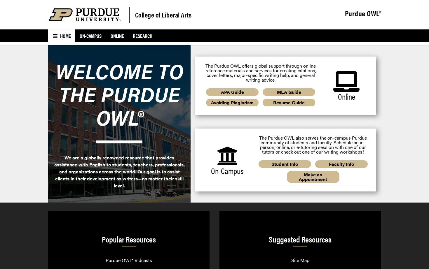 Purdue OWL® 页面快照